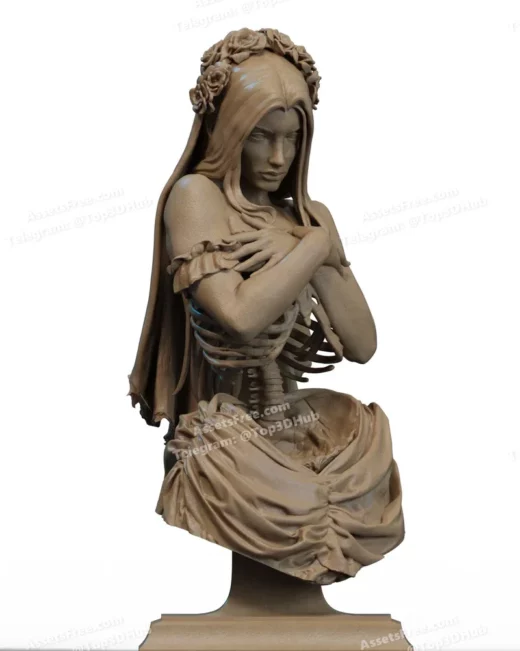 Undead Bride Bust 3D Print