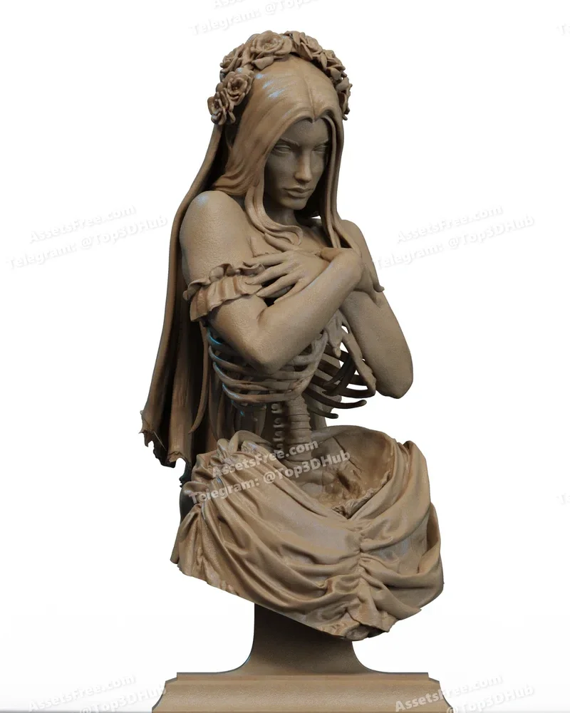 Undead Bride Bust 3D Print – STL 3D Print Model | AssetsFree.com Undead Bride Bust 3D Print