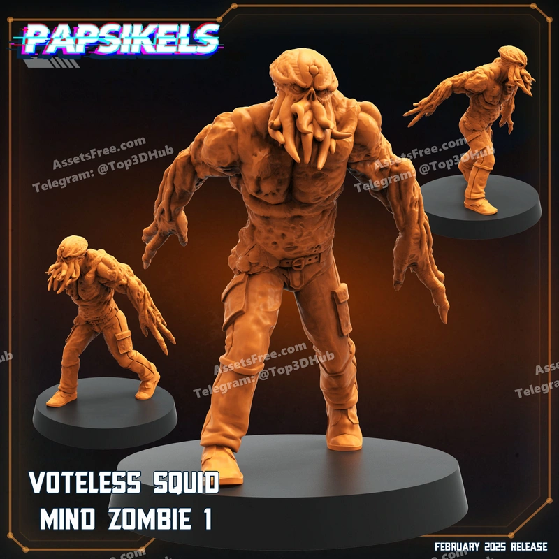 VOTELESS_SQUID_MIND_ZOMBIE_1 – STL 3D Print Model | AssetsFree.com VOTELESS SQUID MIND ZOMBIE
