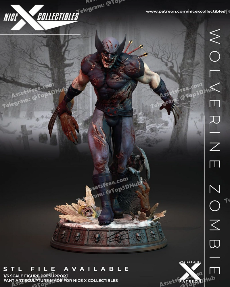 ZOMBIE WOLVERINE NICE X 1-6 – STL 3D Print Model | AssetsFree.com ZOMBIE WOLVERINE NICE X 1