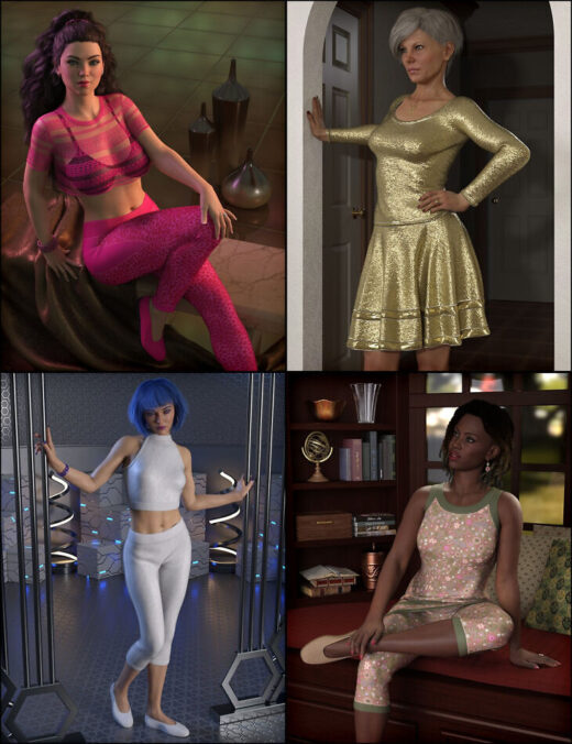 Dforce casual collection for genesis 9 and genesis 8 females