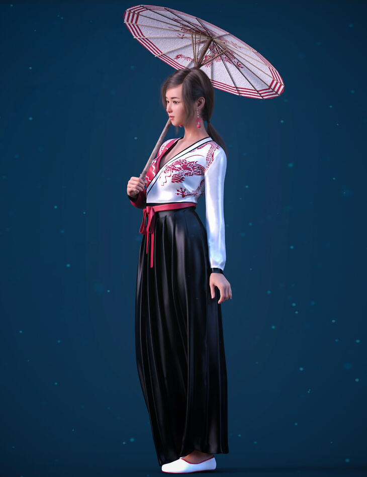 Dforce emiko traditional outfit for genesis 8 and 8.1 females