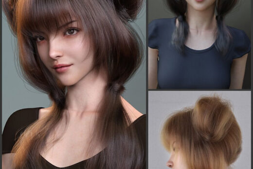 DForce Ethie Hair and MB Ethie for Genesis