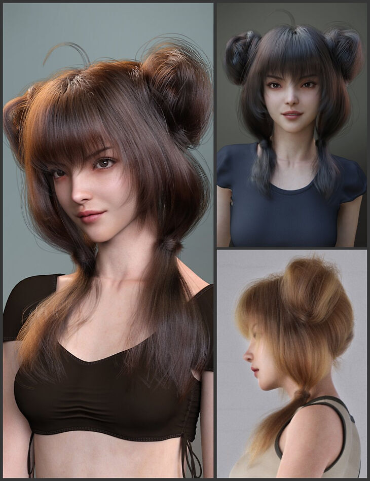 DForce Ethie Hair and MB Ethie for Genesis