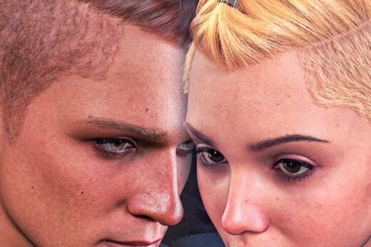 DForce Strand Based FE Viking Braids Hair for Genesis 9,8 and 8.1