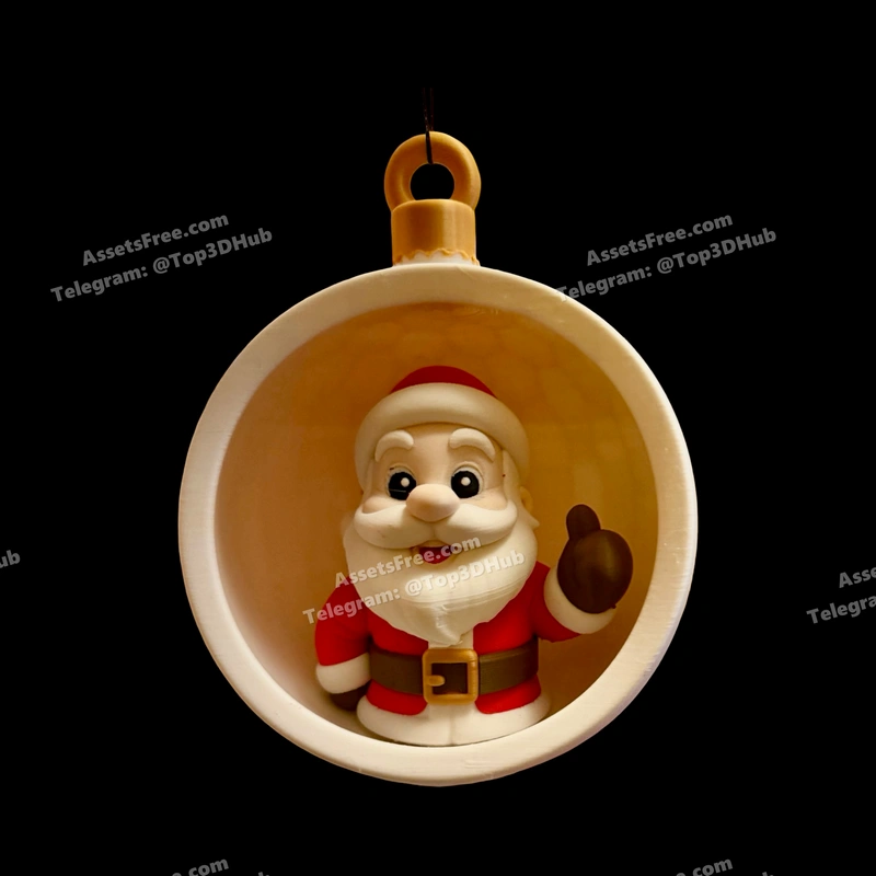 santa-bauble – STL 3D Print Model | AssetsFree.com Santa bauble