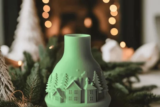 Winter village vase