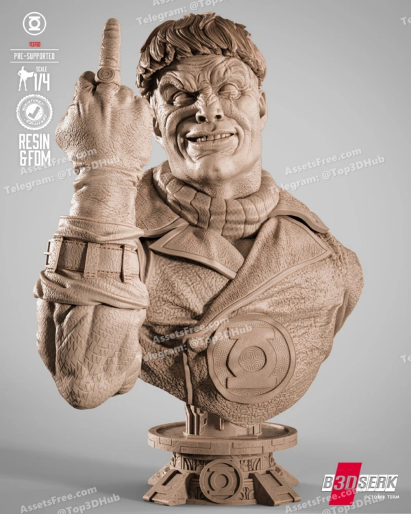 B3DSERK_October_Term_2025_Guy_Gardner_Portrait_Bust_ready_for_printing – STL 3D Print Model | AssetsFree.com B3DSERK October Term 2025 Guy Gardner Portrait Bust ready for printing