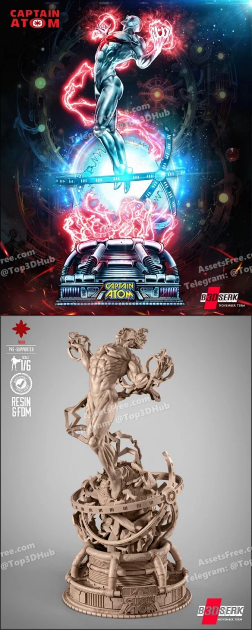 B3dserk Captain Atom Sculpture
