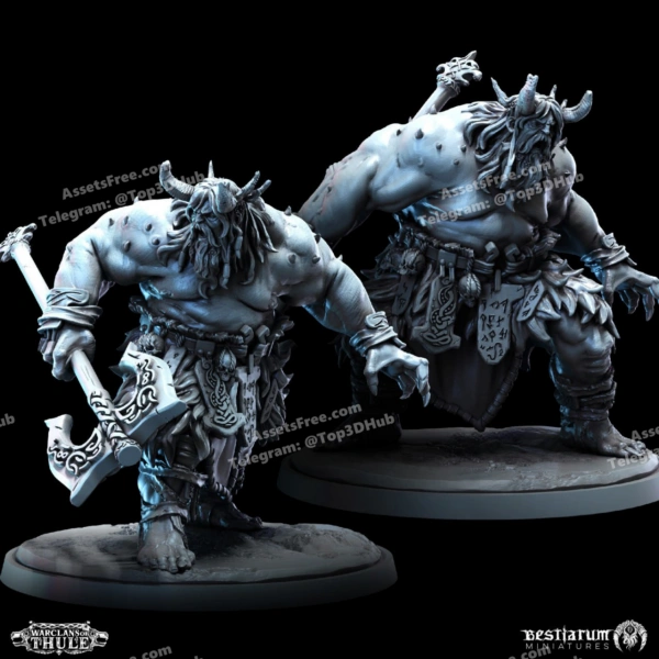 Bestiarum Miniatures Giantsblood Berzerkers x2