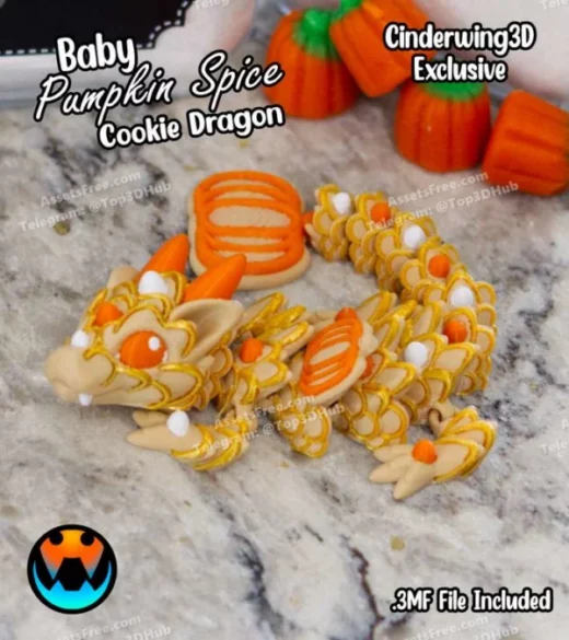 Cinderwing3D+BABY+Pumpkin+Spice+Cookie+Dragon