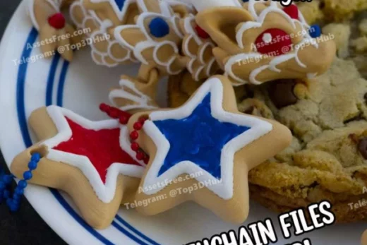 Cinderwing3D+Star+Cookie+Keychain