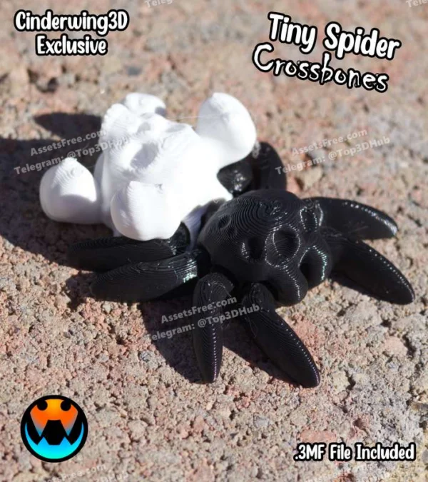 Cinderwing3D+Tiny+Spider+Crossbones – STL 3D Print Model | AssetsFree.com Cinderwing3D+Tiny+Spider+Crossbones