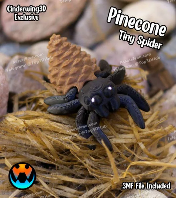 Cinderwing3D+Tiny+Spider+Pinecone – STL 3D Print Model | AssetsFree.com Cinderwing3D+Tiny+Spider+Pinecone