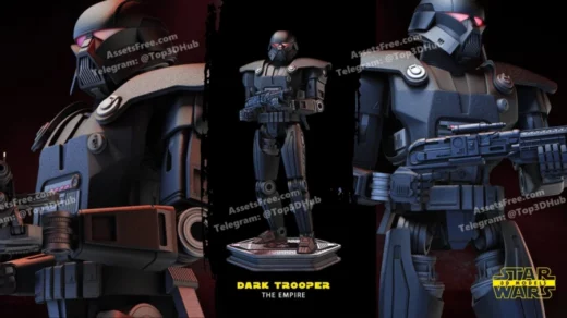 Dark Trooper Sculpture Star Wars 3D Models 33 cm 14 parts Non Supported