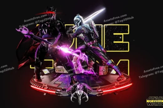 Diorama Base Bo Katan & Moff Gideon Star Wars 3D Models 22 parts