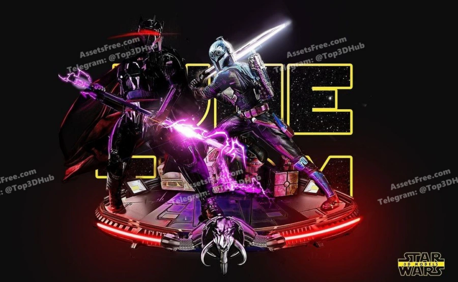 Diorama Base Bo Katan & Moff Gideon Star Wars 3D Models 22 parts