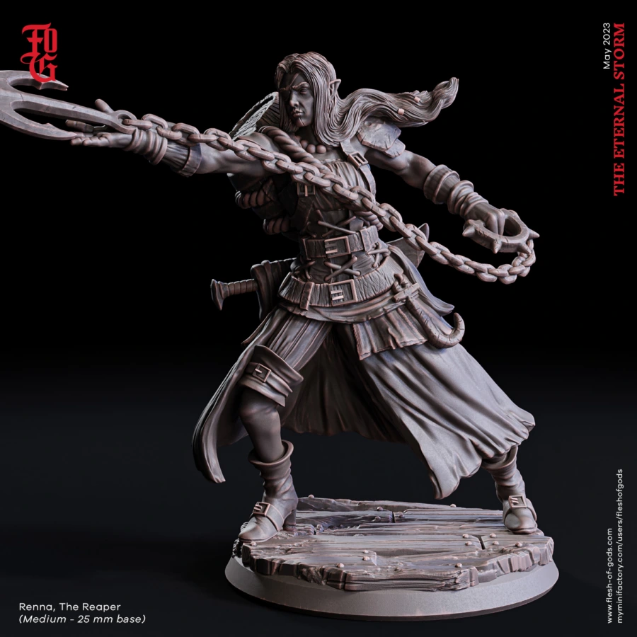 Hero – Renna The Reaper (Dark Elf Pirate) (25 mm) – STL 3D Print Model | AssetsFree.com Hero Renna The Reaper (Dark Elf Pirate) (25 mm)