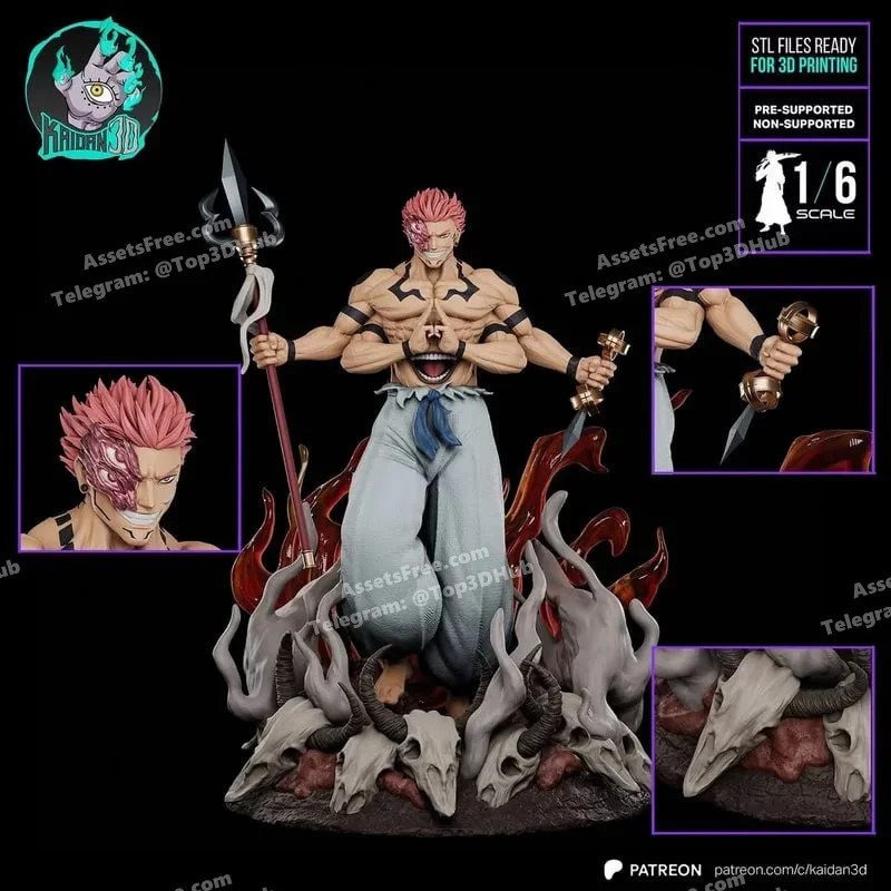 Kaidan – Ryomen Sukuna – STL 3D Print Model | AssetsFree.com Kaidan Ryomen Sukuna