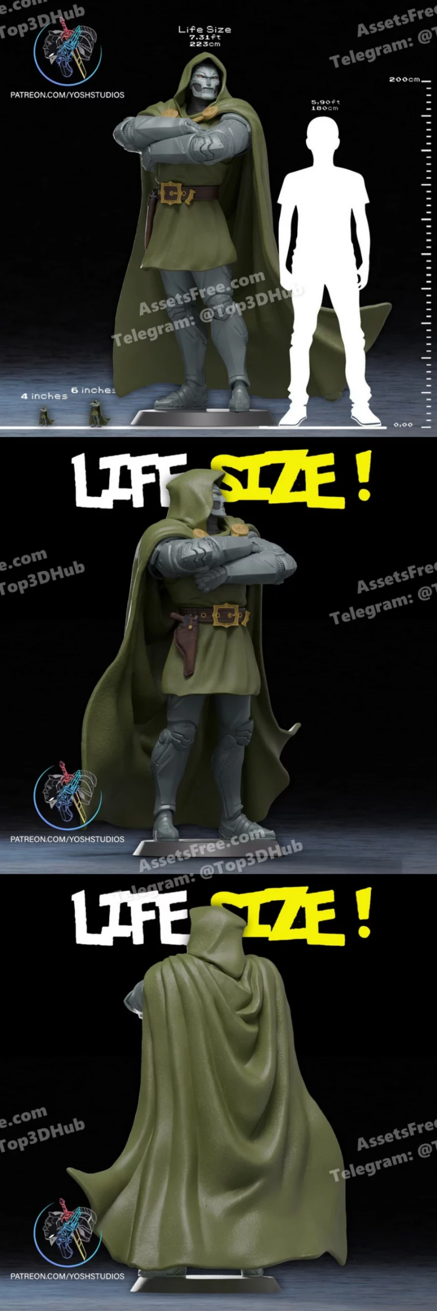 Life Size Dr Doom Statue – STL 3D Print Model | AssetsFree.com Life Size Dr Doom Statue