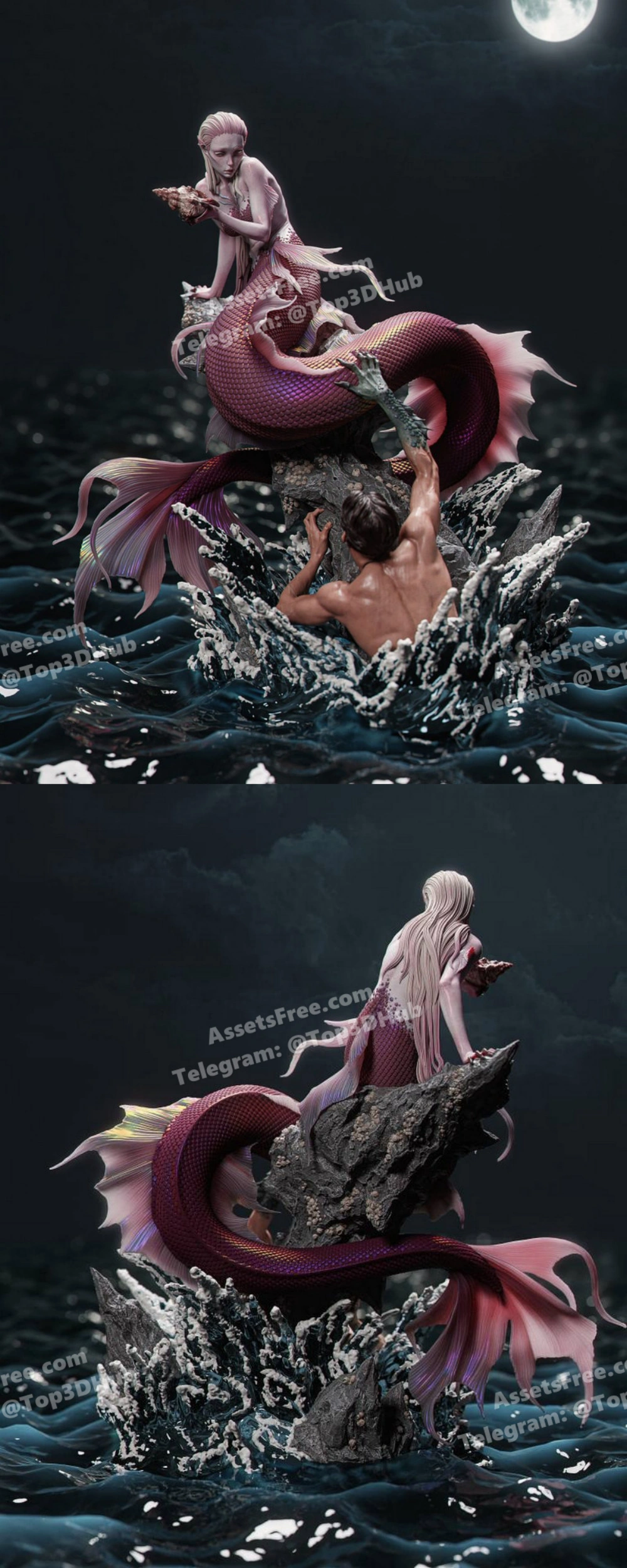 Mermaid – STL 3D Print Model | AssetsFree.com Mermaid