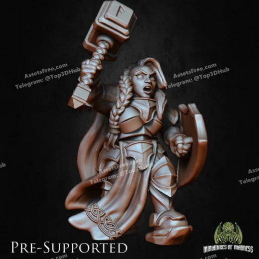 Miniatures Of Madness Hold my Dwarf Bryna The Indomitable