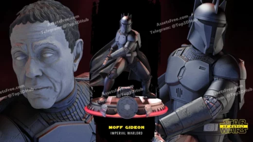 Moff Gideon Sculpture Star Wars 3D Models 31 cm 22 parts Non Supported