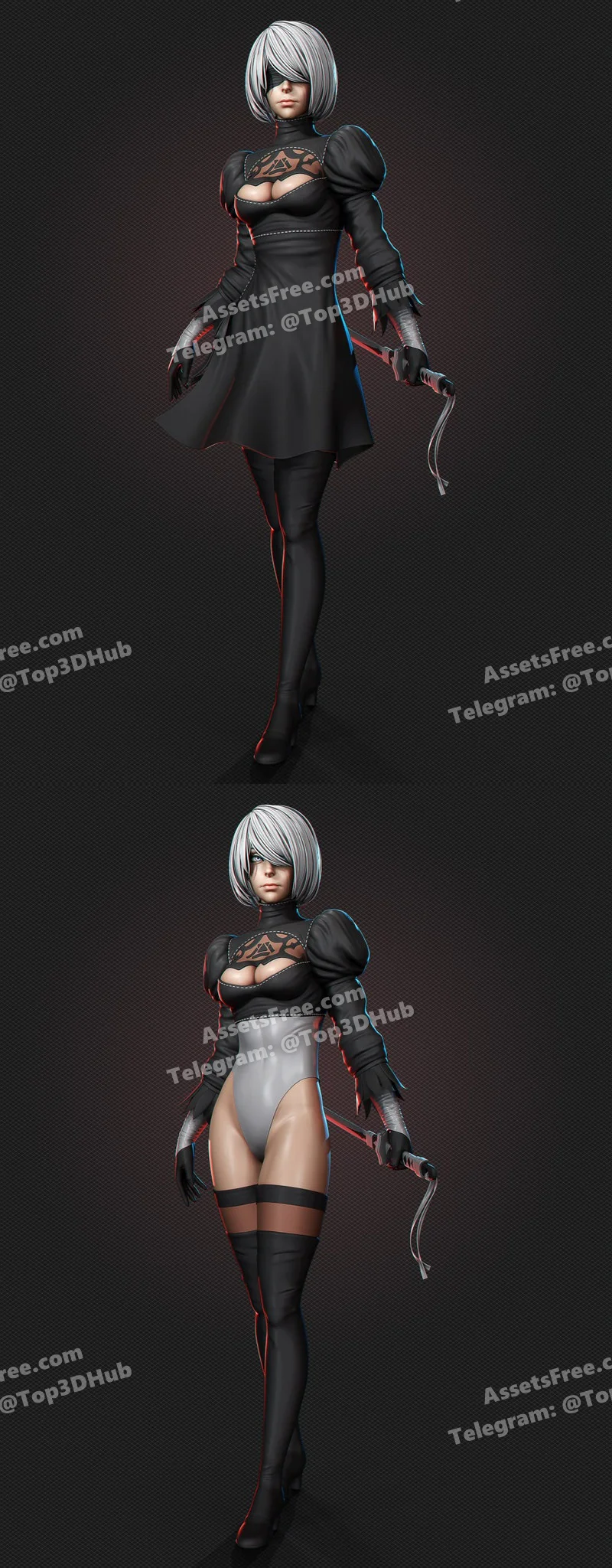 Nier Automata Process Modelling Yan Sculpts – STL 3D Print Model | AssetsFree.com Nier Automata Process Modelling Yan Sculpts