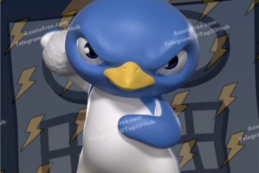 Penguin aiming snowball