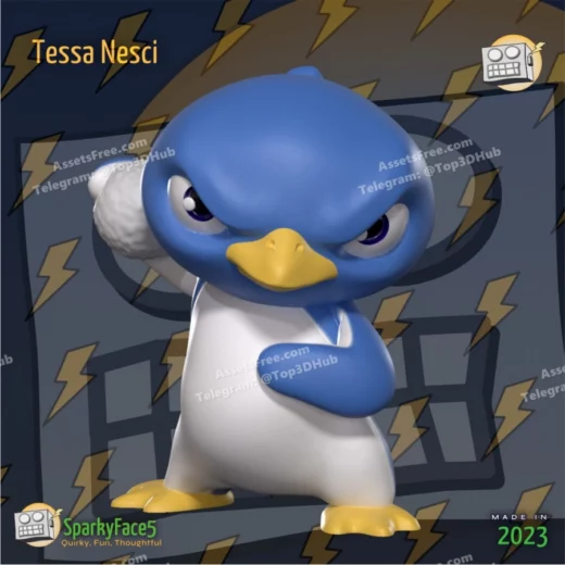 Penguin aiming snowball