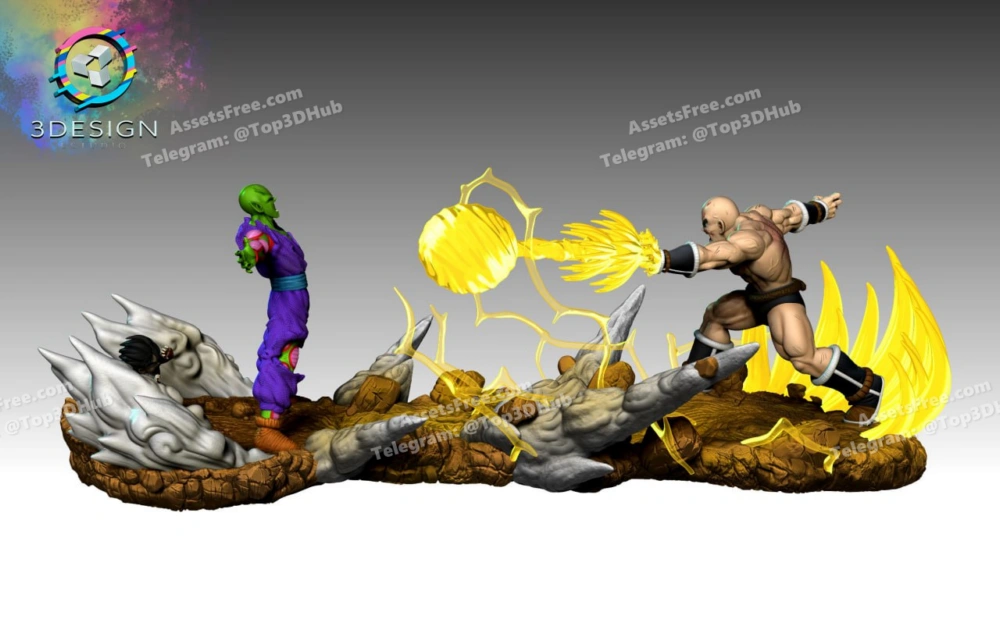 Piccolo vs Nappa – Dragon Ball – STL 3D Print Model | AssetsFree.com Piccolo vs Nappa Dragon Ball