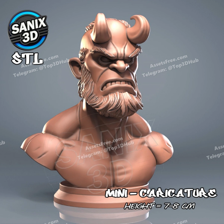 SANIX_Mini_Hellboy (repaired) – STL 3D Print Model | AssetsFree.com SANIX Mini Hellboy (repaired)