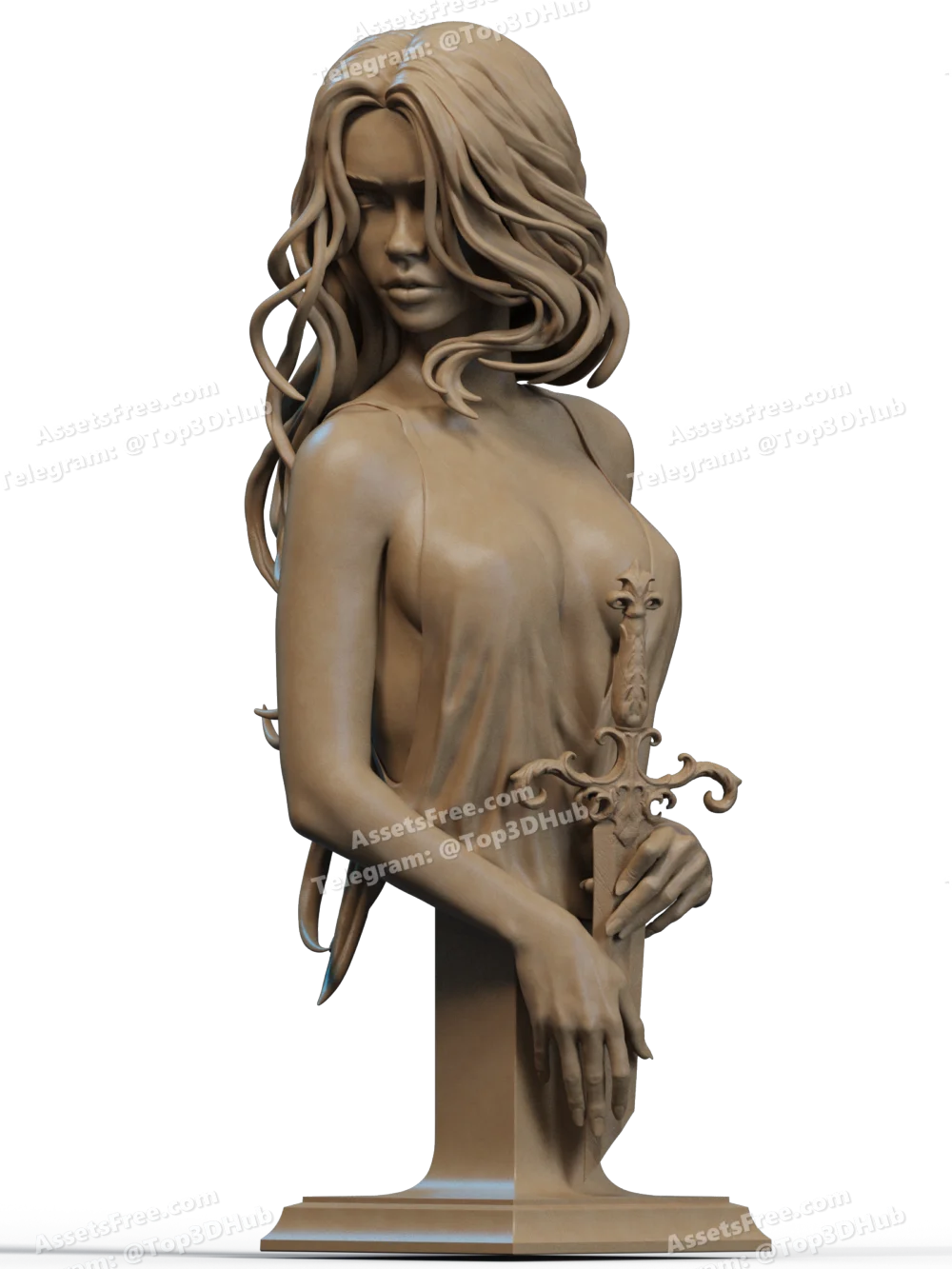 STL Lady of the lake Bust – STL 3D Print Model | AssetsFree.com STL Lady of the lake Bust