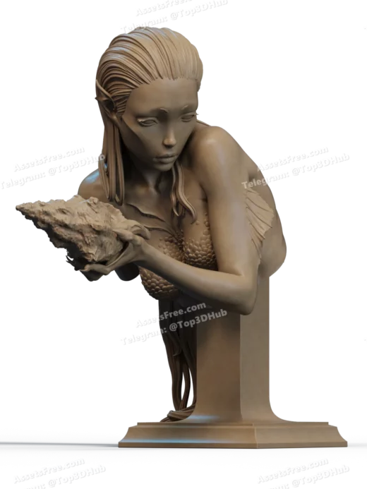 STL Mermaid Bust
