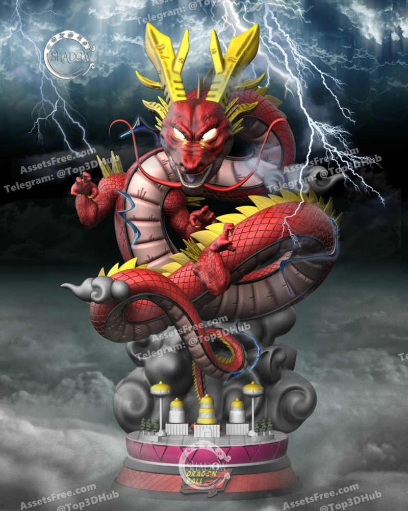 Shenron rojo – STL 3D Print Model | AssetsFree.com Shenron rojo