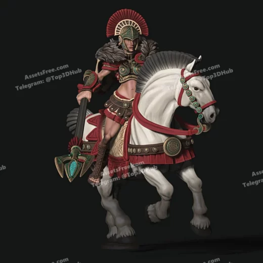 TheGoodBrick 25 09 Amazon Female Hero (Mounted)