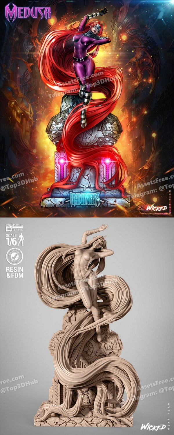 Wicked Medusa Inhumans Sculpture