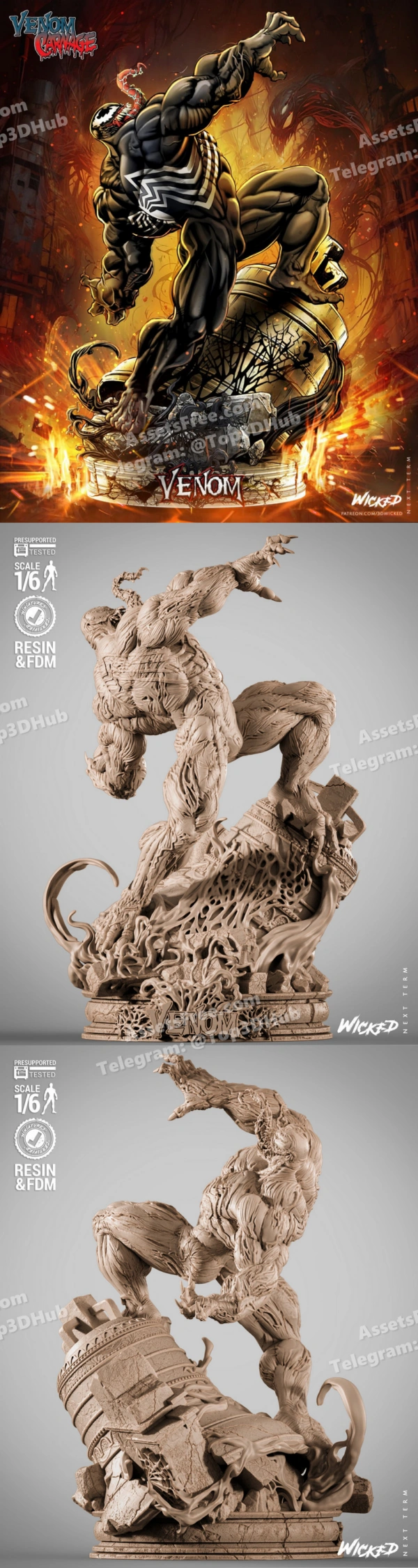 Wicked – Venom 2025 Sculpture – STL 3D Print Model | AssetsFree.com Wicked Venom 2025 Sculpture