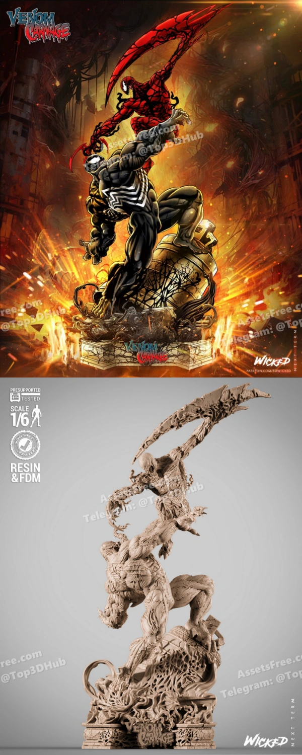 Wicked Venom VS Carnage Diorama