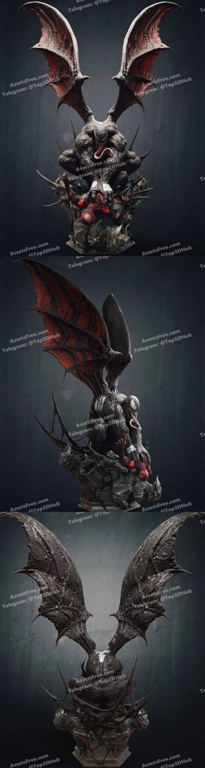 Winged Venom vs Miles Morales – STL 3D Print Model | AssetsFree.com Winged Venom vs Miles Morales