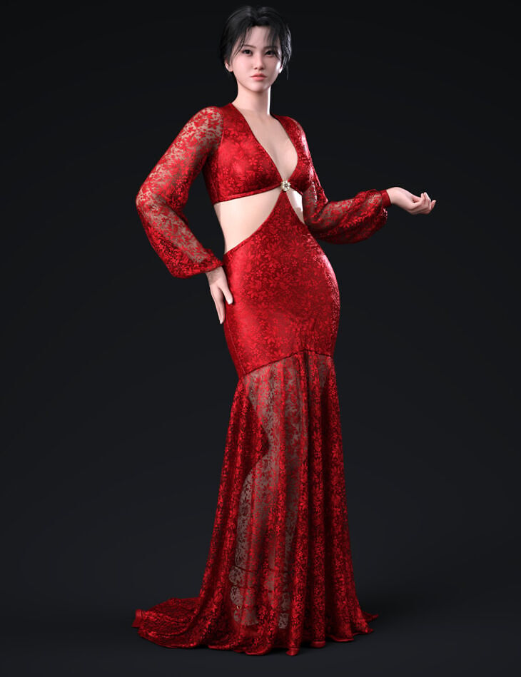 DForce Allure Gown Outfit for Genesis