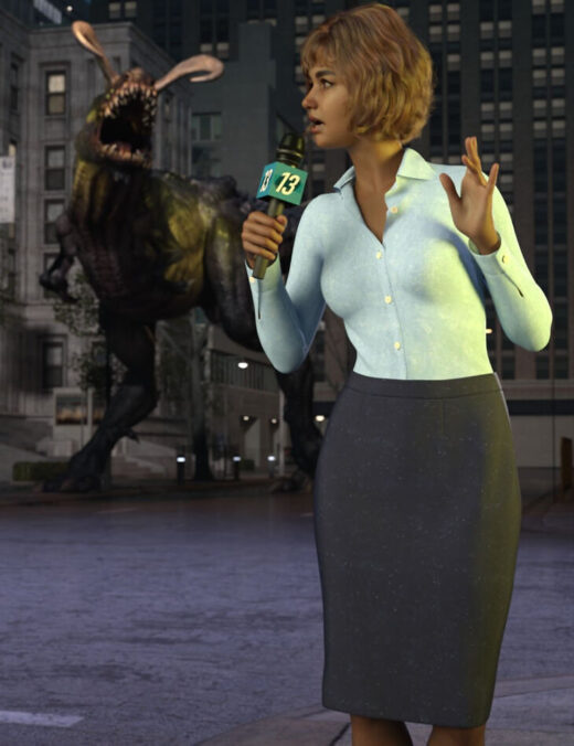 DForce Deadline Reporter Outfit for Genesis 9 and 8 Female