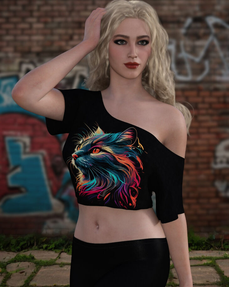 Dforce – Assymetrical Crop Top – Genesis 8 and