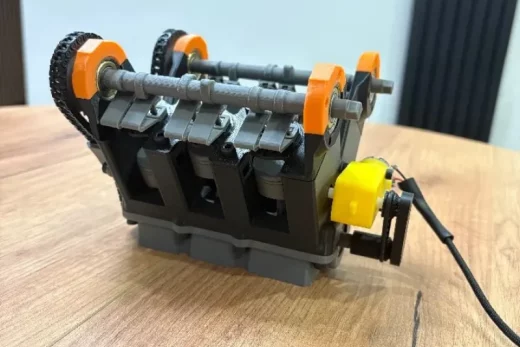 V6 engine model functional pistons valves timing chain model fil