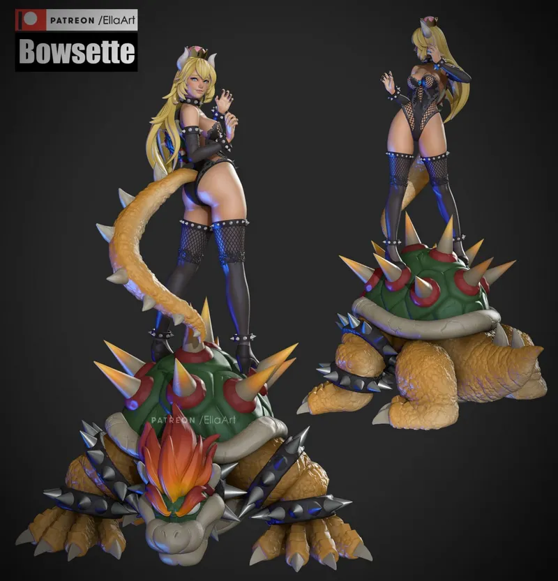 Bowsette Version 1 and 2 – STL 3D Print Model | AssetsFree.com Bowsette Version 1 and