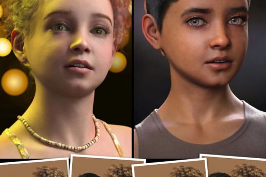 CX Elisa and Elian HD Characters and Expressions Bundle for Genesis