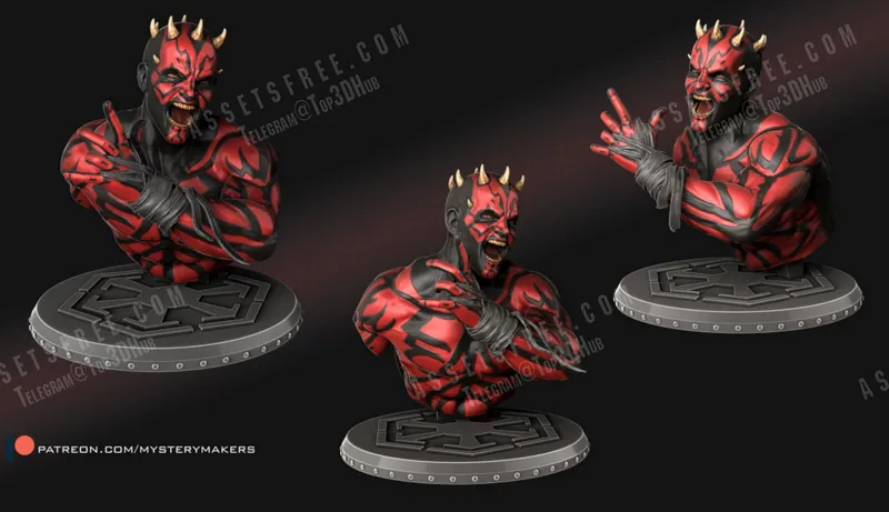 DARTH MAUL BUST – STL 3D Print Model | AssetsFree.com DARTH MAUL BUST