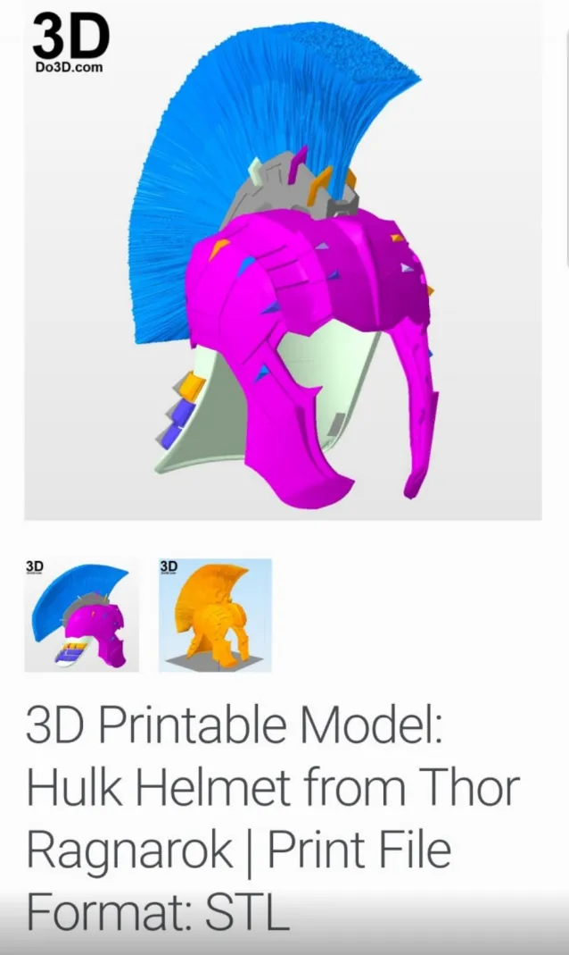 DO3D HULK RAGNAROK HELMET – STL 3D Print Model | AssetsFree.com DO3D HULK RAGNAROK HELMET