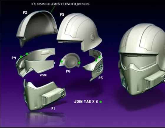 Hex3D_HDivers2_B-01_TacHelmet_V1_Cut – STL 3D Print Model | AssetsFree.com Hex3D HDivers2 B 01 TacHelmet V1 Cut