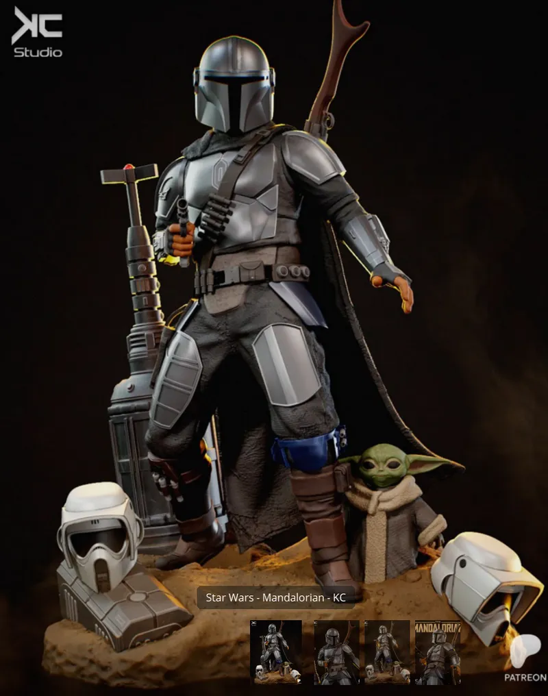 KC STUDIOS – Mandalorian – STL 3D Print Model | AssetsFree.com KC STUDIOS Mandalorian